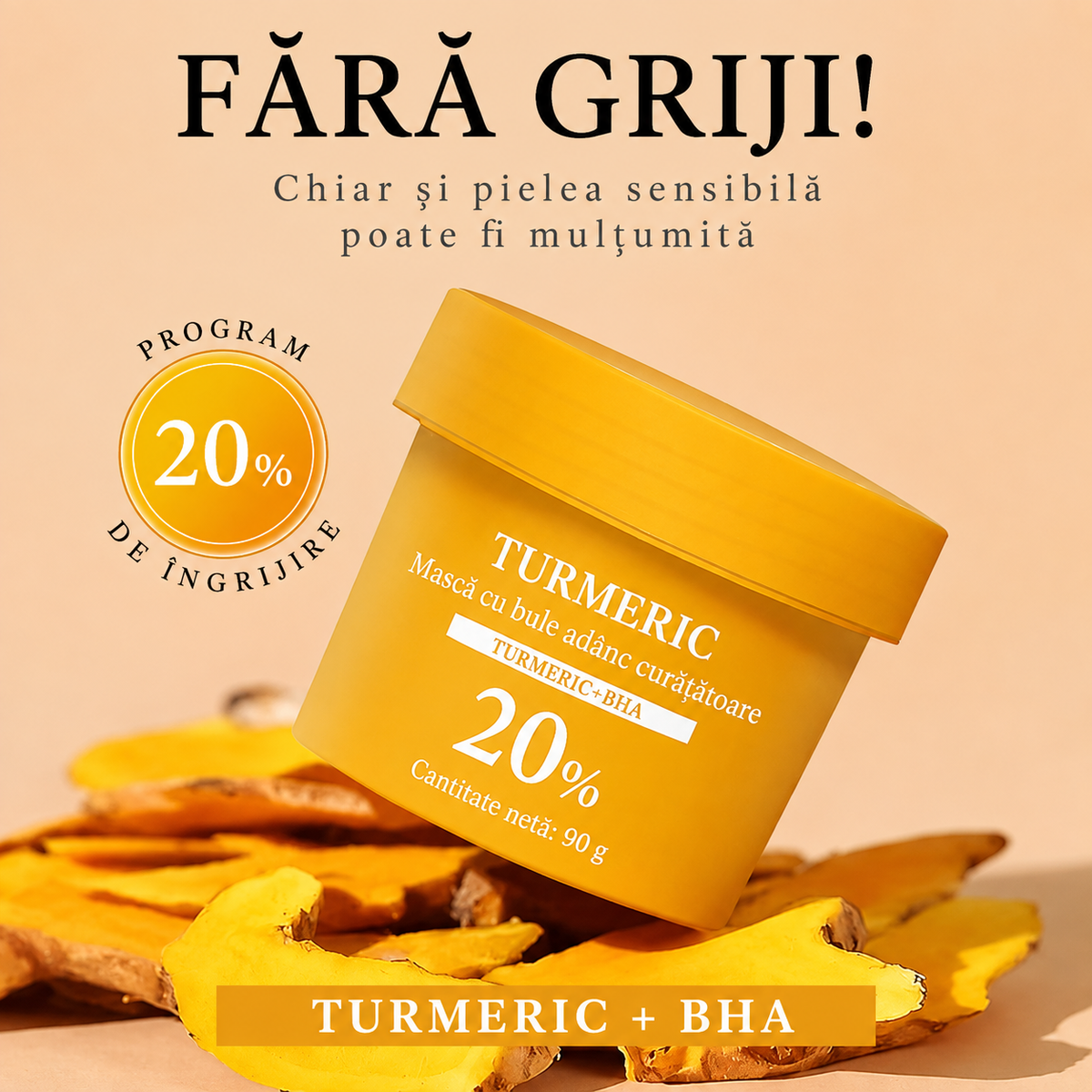 Mască Spumantă de Curățare cu Turmeric și Mască cu Busuioc Sfânt